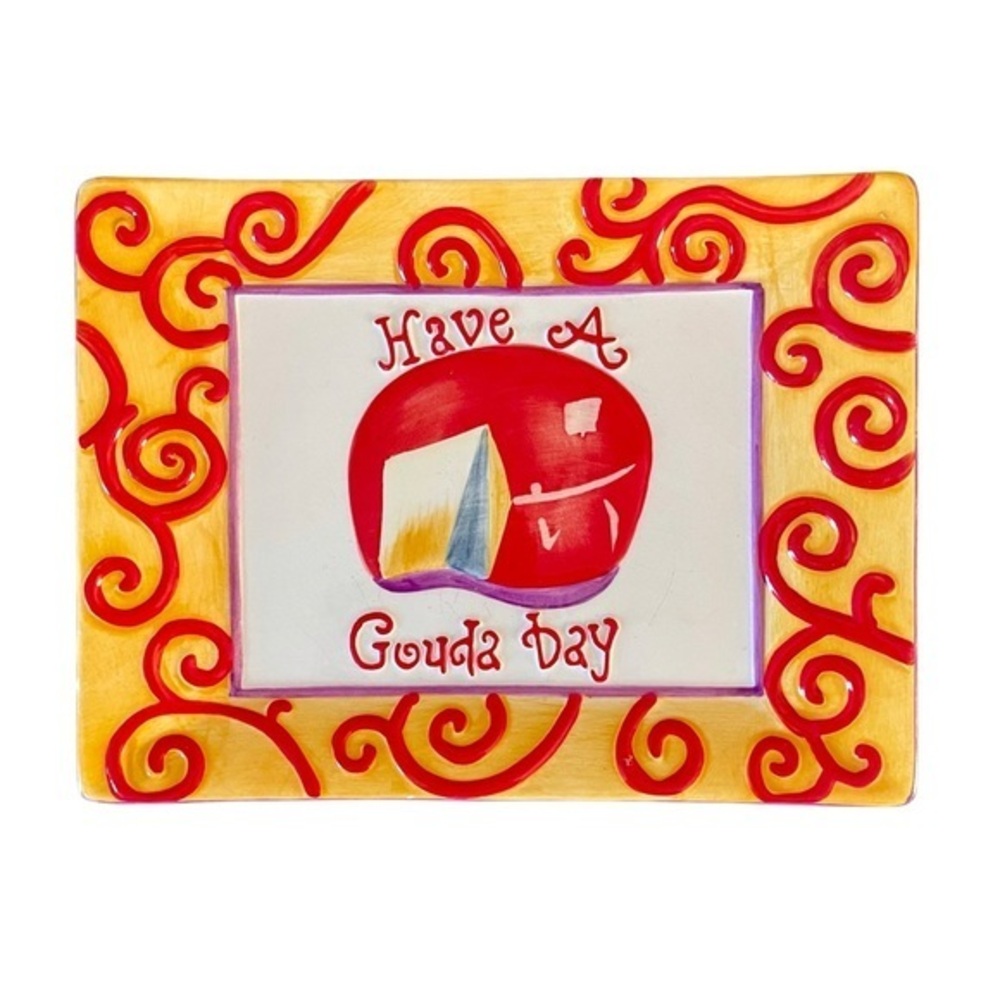 Have a Gouda Day 8 inch Whimsical Plate by Sharon Neuhaus Designs “Say Cheese”